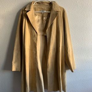 tan leather coat